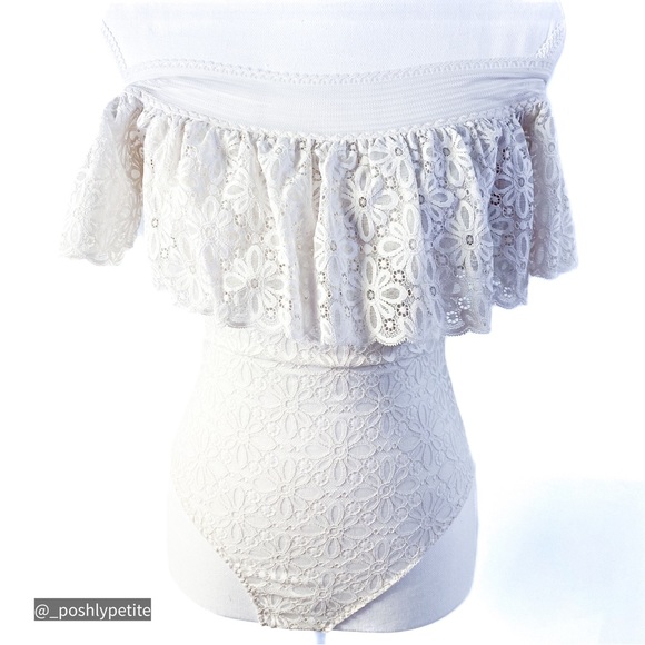 Tops - Victoria secret XS Very Sexy Off-the-shoulder flower detail Lace Bodysuit